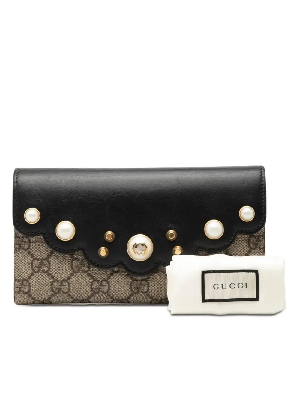 Gucci Gg Supreme Pearl Studded Peony #339745G38B